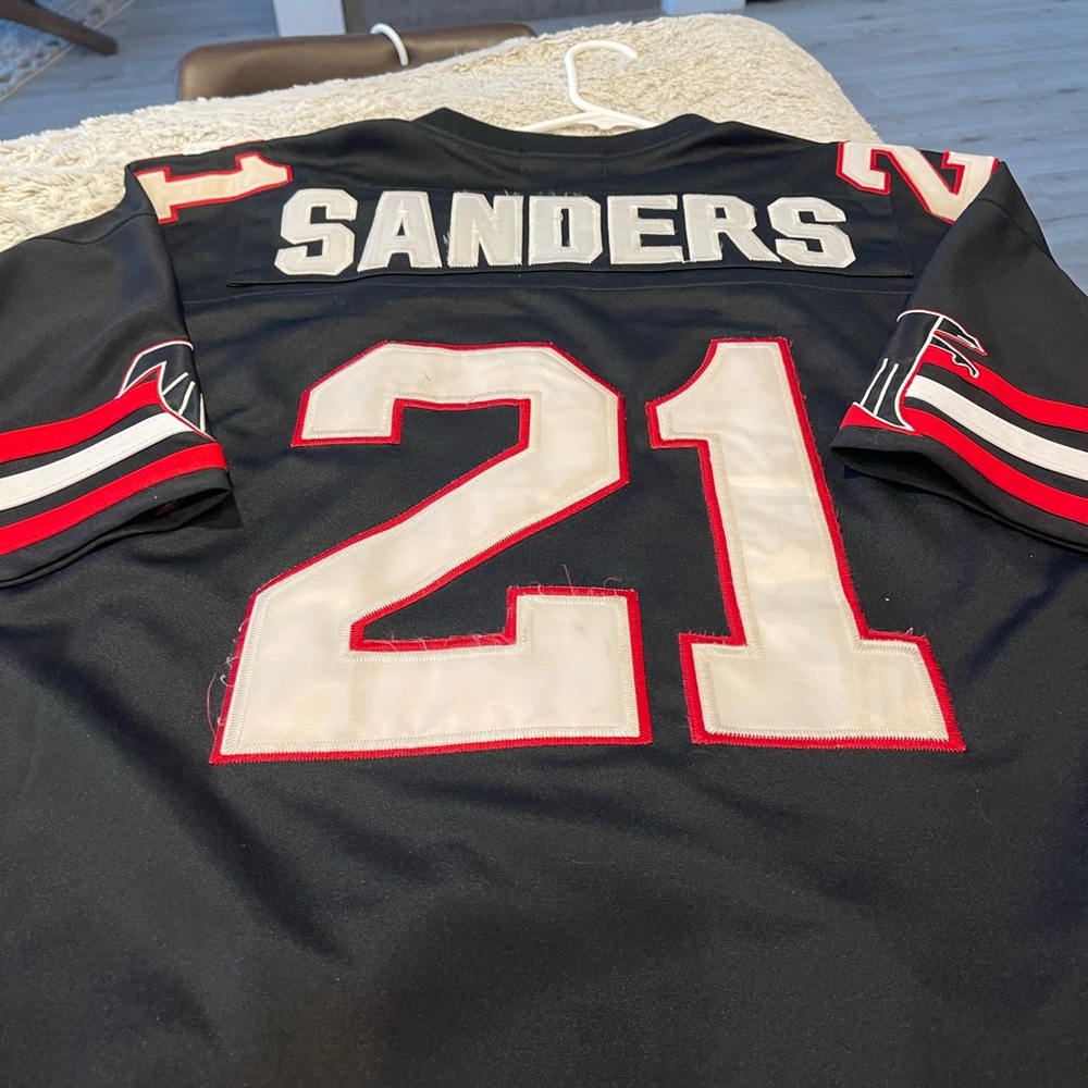 Atlanta Falcons throwback jersey 1989 Deion Prime Time Sanders number #21